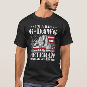 Camiseta Sinalizador das mãos Sou um Pai G dawg e um Vetera