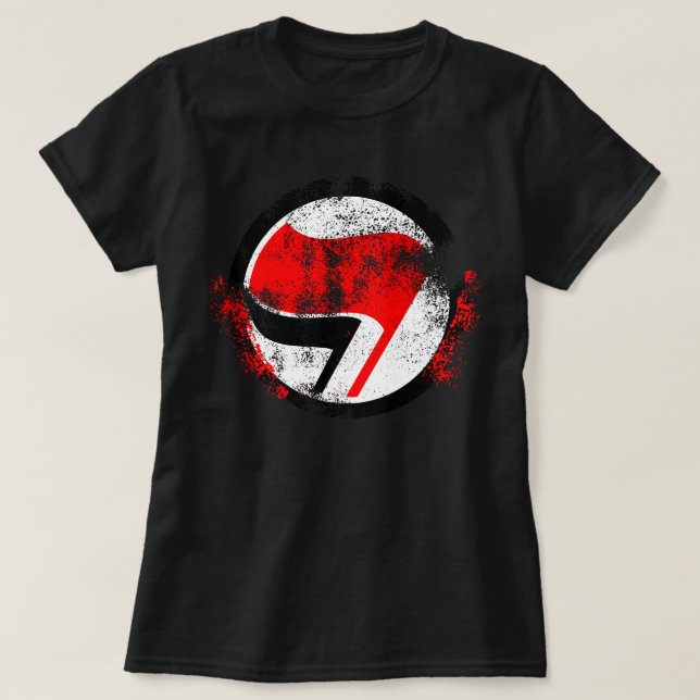 Camiseta Sinalizador de Ação Anti-Fascista Enfraquecido (Frente do Design)