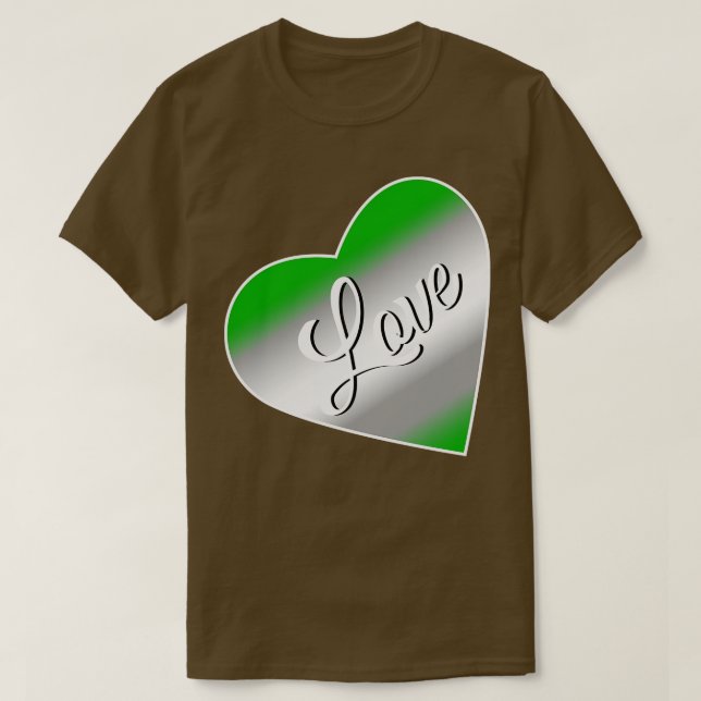 Camiseta Sinalizador de Amor Greyromântico (Frente do Design)