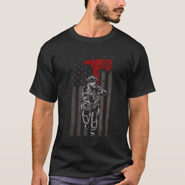 Camiseta Sinalizador De Bombeiro Da Linha Vermelha Thin Sup (Frente)