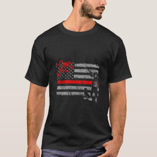 Camiseta Sinalizador de caça de patos fina da linha vermelh