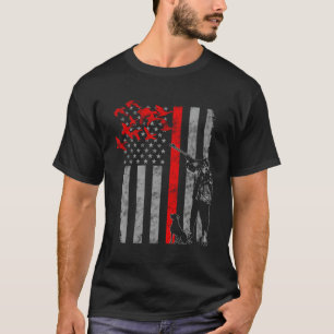 Camiseta Sinalizador de caça de patos fina da linha vermelh