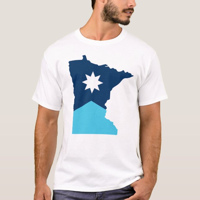 Camiseta Sinalizador de Contorno do Estado do Minnesota Nor (Frente)