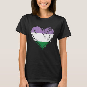 Camiseta Sinalizador de Coração do Orgulho do Genderqueer