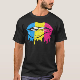 Camiseta Sinalizador De Cores Pansexuais Lgbt De Dripe De V