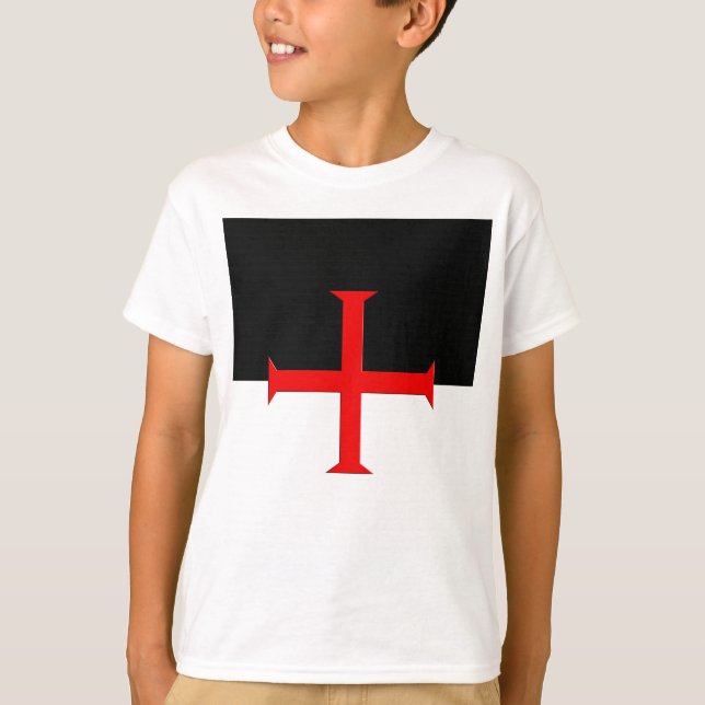 Camiseta Sinalizador de Cruz Templário dos Cavaleiros Medie (Frente)