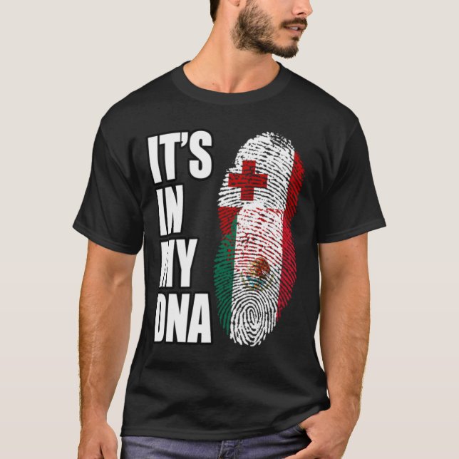 Camiseta Sinalizador De DNA Do Patrimônio Mix Do Tongan E D (Frente)