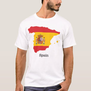 Camiseta Sinalizador de espanha dentro do Mapa do Souvenir