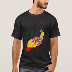Camiseta Sinalizador de espanha no contorno Lanzarote Lanza