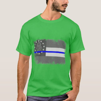 Camiseta Sinalizador de Estado da Geórgia Linha Azul