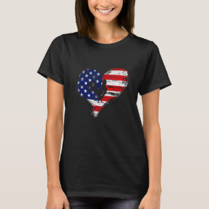 Camiseta Sinalizador de Galinha Americana Coração Americana