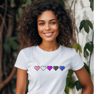 Camiseta Sinalizador de Genderfluido Coração de Pixel