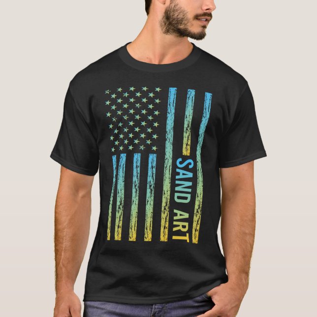 Camiseta Sinalizador de gradiente 02 Arte de areia (Frente)