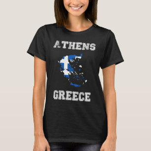 Camiseta Sinalizador de Grécia Distorcida da Grécia de Aten