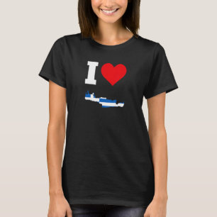 Camiseta Sinalizador de grécia para Crete I Love Crete 1