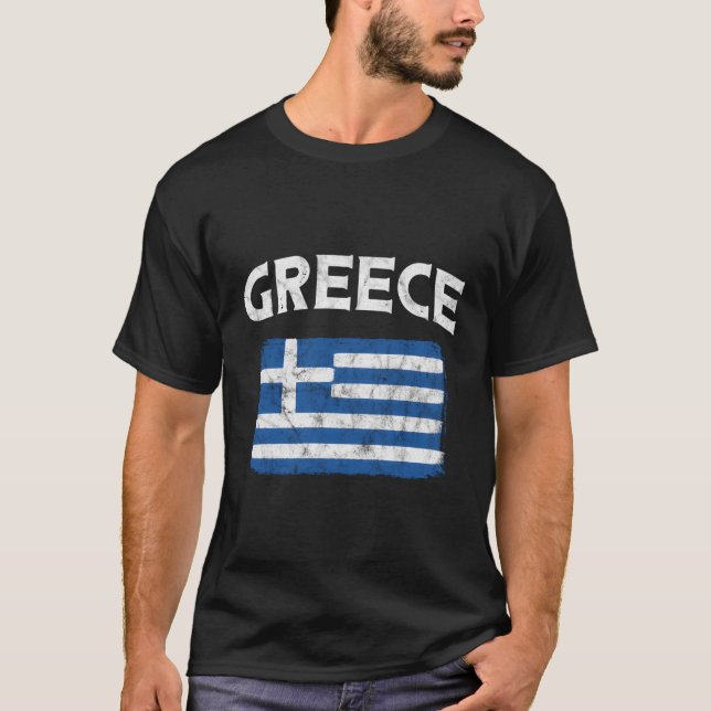 Camiseta Sinalizador de grécia Sinalizador grego danificado (Frente)