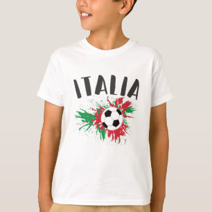 Camiseta Sinalizador de Grunge da Bola de Futebol da Itália