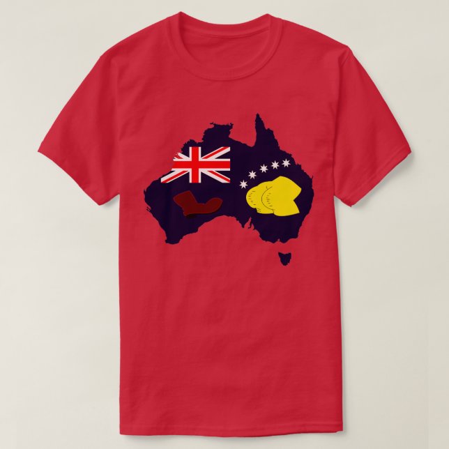 Camiseta Sinalizador de inicialização australiano (Frente do Design)