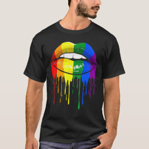Camiseta Sinalizador de Lábios de Orgulho Lgbt Mês Gay Lg