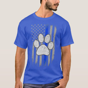 Camiseta Sinalizador de Linha Azul Fino da Pata K9