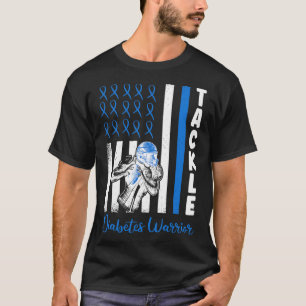 Camiseta Sinalizador de Luta Usa Diabetes Azul Diabéticos T