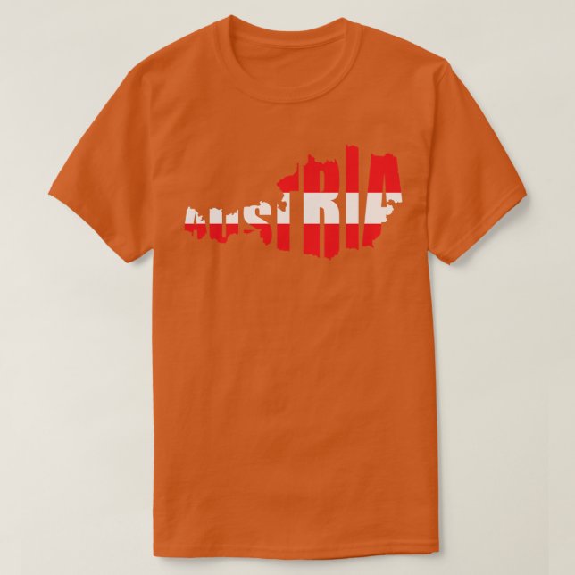 Camiseta Sinalizador de mapa da Áustria (Frente do Design)