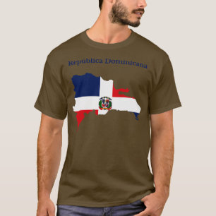 Camiseta Sinalizador de Mapa da República Dominicana