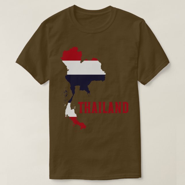 Camiseta Sinalizador de mapa da Tailândia (Frente do Design)