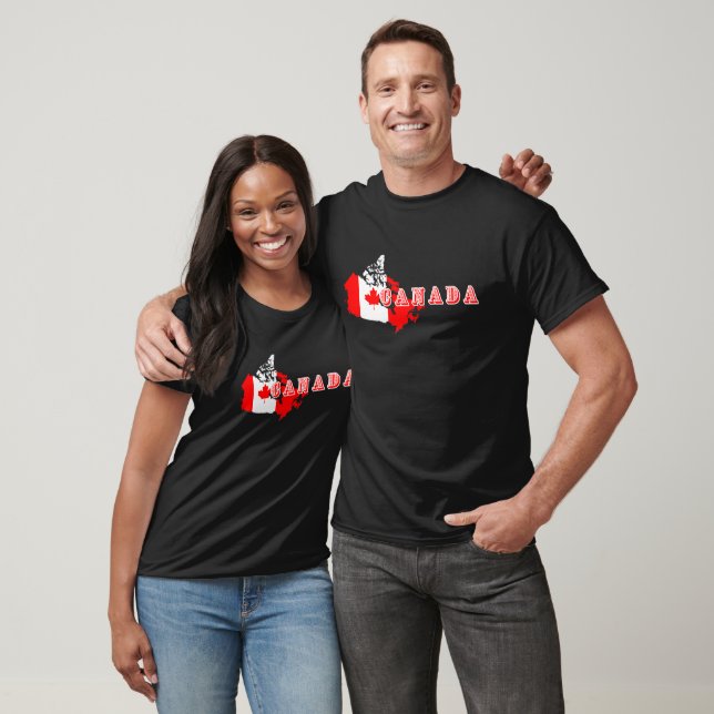 Camiseta Sinalizador de mapa de script canadense simples mo (Unissex)