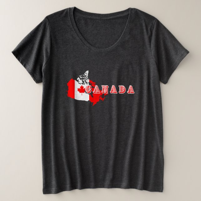Camiseta Sinalizador de mapa de script canadense simples mo (Frente do Design)