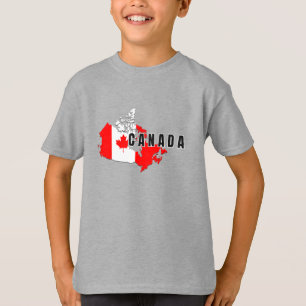 Camiseta Sinalizador de mapa de script canadense simples mo