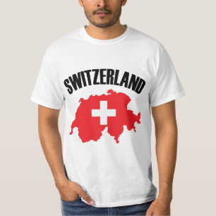 Camiseta Sinalizador de Mapa de suiça