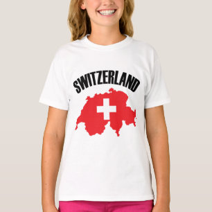 Camiseta Sinalizador de Mapa de suiça