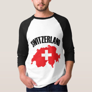 Camiseta Sinalizador de Mapa de suiça