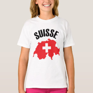 Camiseta Sinalizador de Mapa de Suiça do Suisse