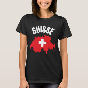 Camiseta Sinalizador de Mapa de Suiça do Suisse