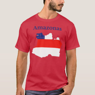 Camiseta Sinalizador de Mapa do Estado do Amazonas Brasil