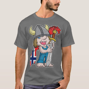 Camiseta Sinalizador de Mapa Norueguês do Troll da Noruega