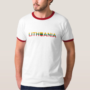 Camiseta Sinalizador de mapa Simples Moderno da Lituânia