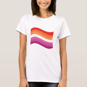 Camiseta Sinalizador de onda do orgulho sunset lésbico