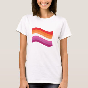 Camiseta Sinalizador de onda do orgulho sunset lésbico