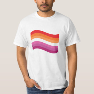Camiseta Sinalizador de onda do orgulho sunset lésbico