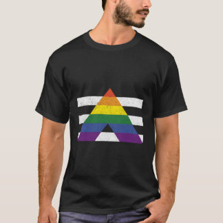 Camiseta Sinalizador De Orgulho Ally Do Gay Do Hetero Lgbt