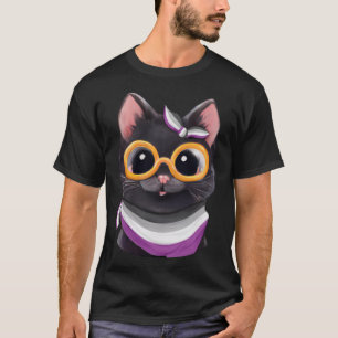 Camiseta Sinalizador de Orgulho Asexual Sutil Cuja Garganta