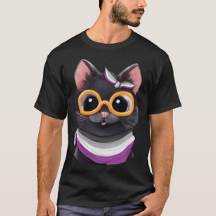 Camiseta Sinalizador de Orgulho Asexual Sutil Cuja Garganta