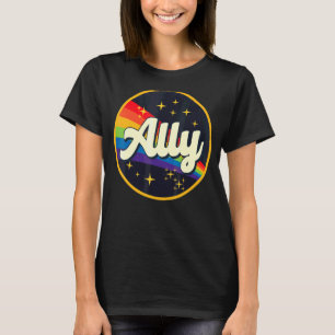 Camiseta Sinalizador de Orgulho gay do Retro Ally Lgbtq 70s