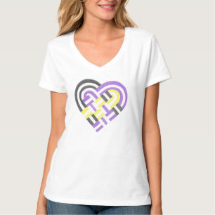 Camiseta Sinalizador de Orgulho Não Binário de Coração Forr