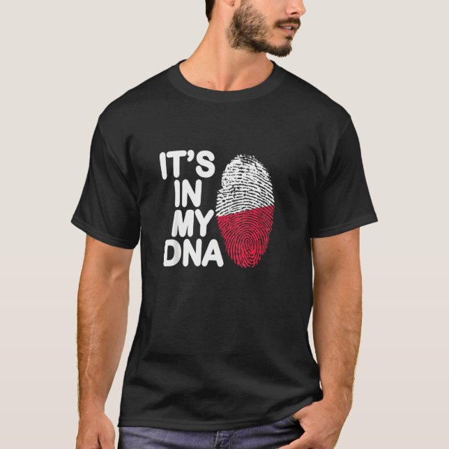 Camiseta Sinalizador de Polônia Está no Meu Dna Polônia Pol (Frente)