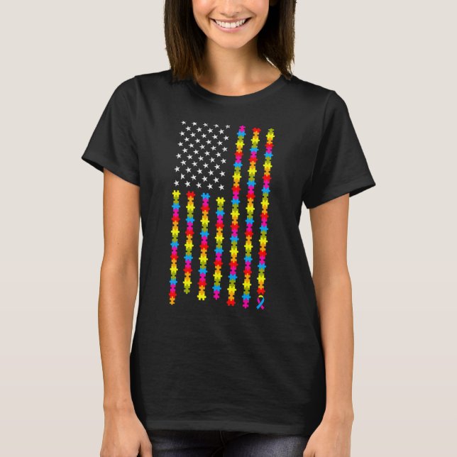 Camiseta Sinalizador de Sensibilização do Autismo Usa (Frente)