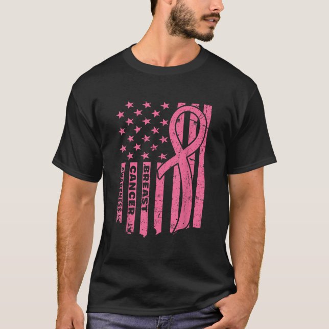Camiseta Sinalizador de Sensibilização do Cancer da Mama EU (Frente)